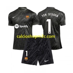 Barcellona Ter Stegen 1 Portiere Bambino Maglia Terza 2024/2025 Manica Corta